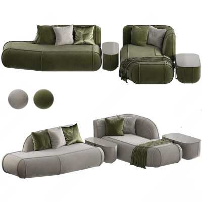 现代多人沙发3D模型下载